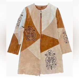 Scully Since 1960 Women’s Vintage Coat Genuine Leather Embroidered Size Large